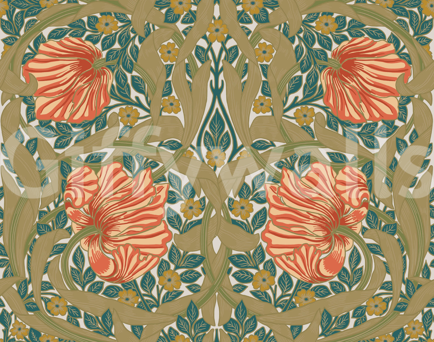 Vintage floral wallpaper for interiors

