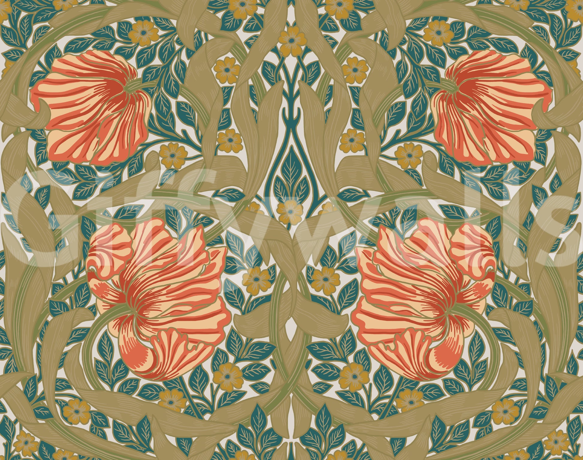 Vintage floral wallpaper for interiors

