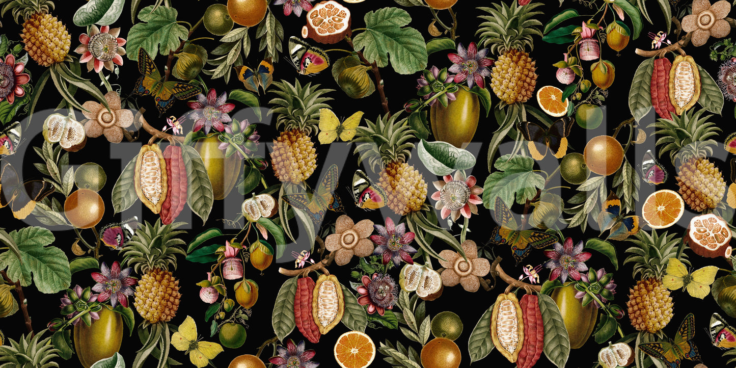 Tropical Botanical Rhapsody wallpaper bringing nature’s vibrancy indoors.

