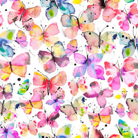 Wallpaper with watercolor butterflies ideal for nurseries and bedrooms.

