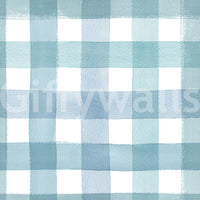 Calm and casual blue gingham wallpaper with soft painted lines.

