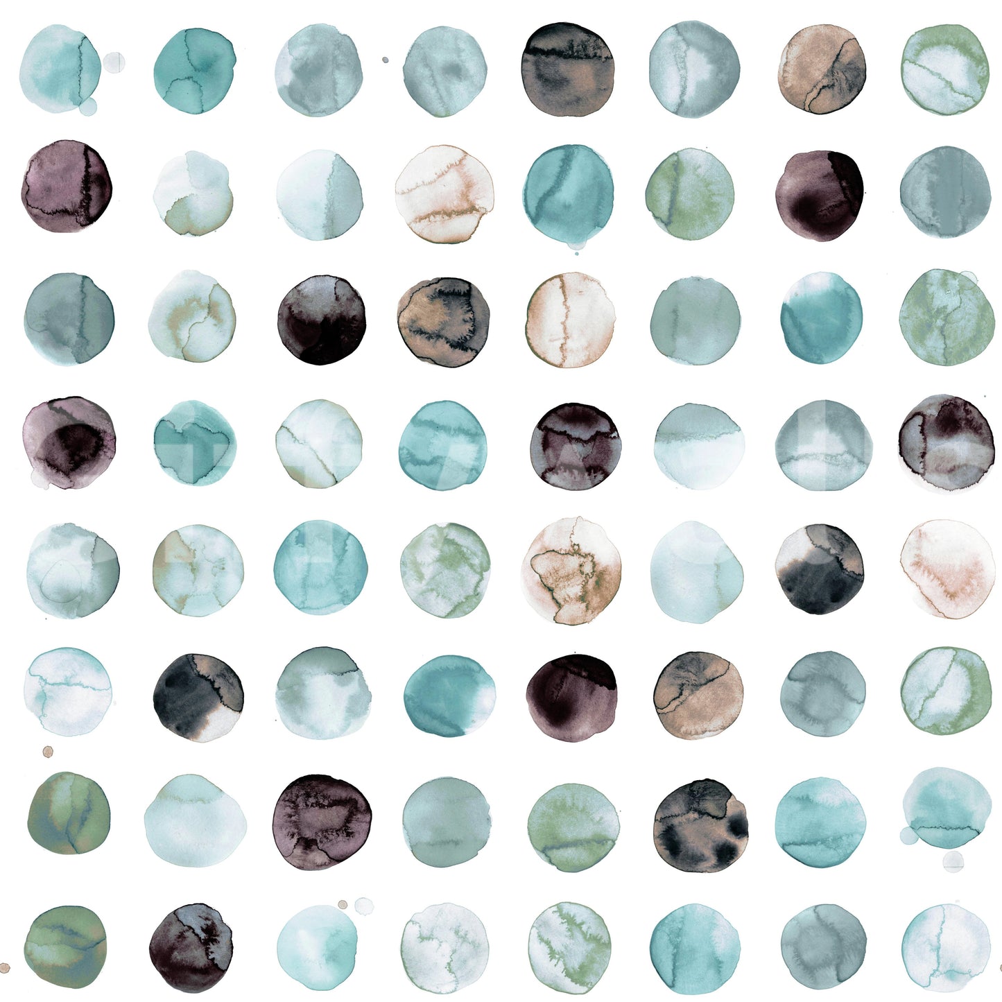 Aqua polka dot wallpaper perfect for nurseries or bathrooms.


