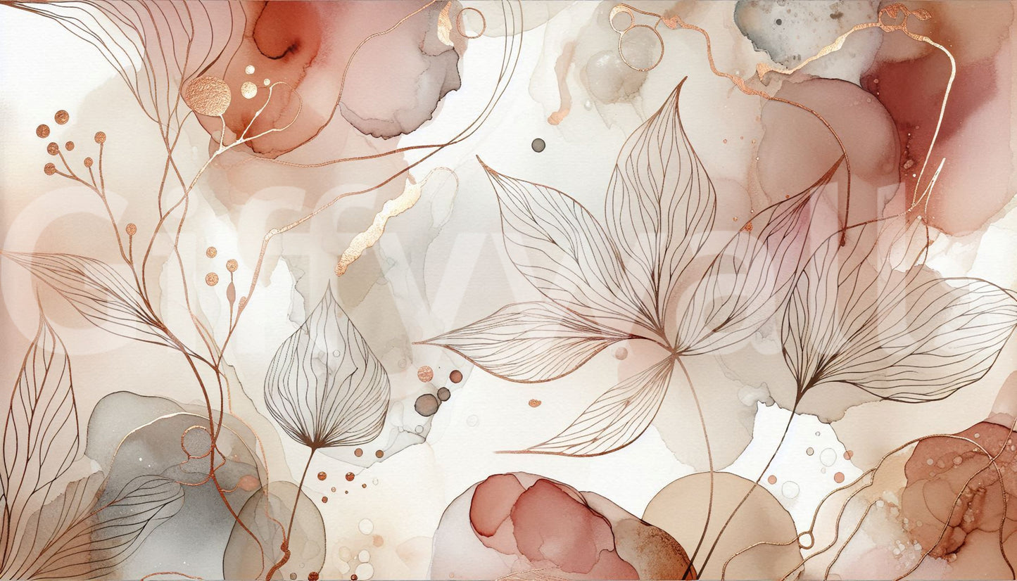 Blushing Botanical Dream Wall Mural
