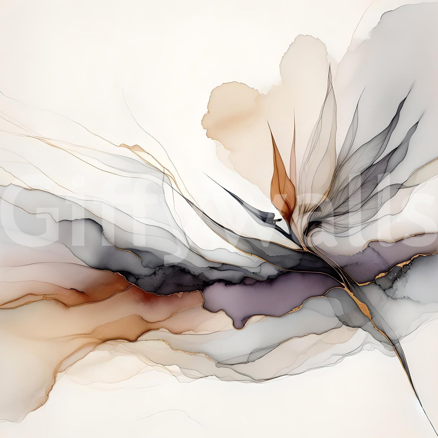 Inky Bird of Paradise Wall Mural