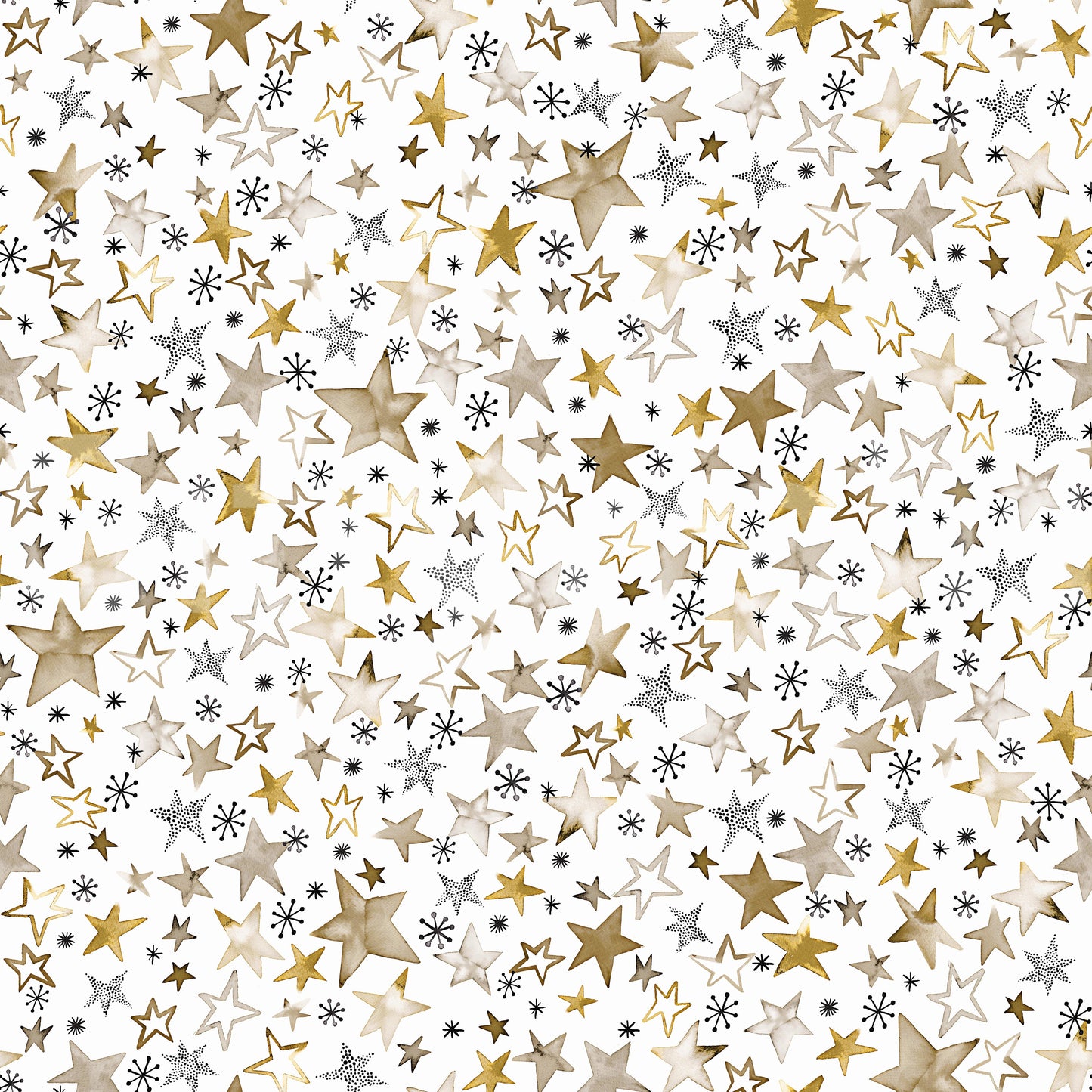 Winter Stars Gold Kids Wallpaper⁠
