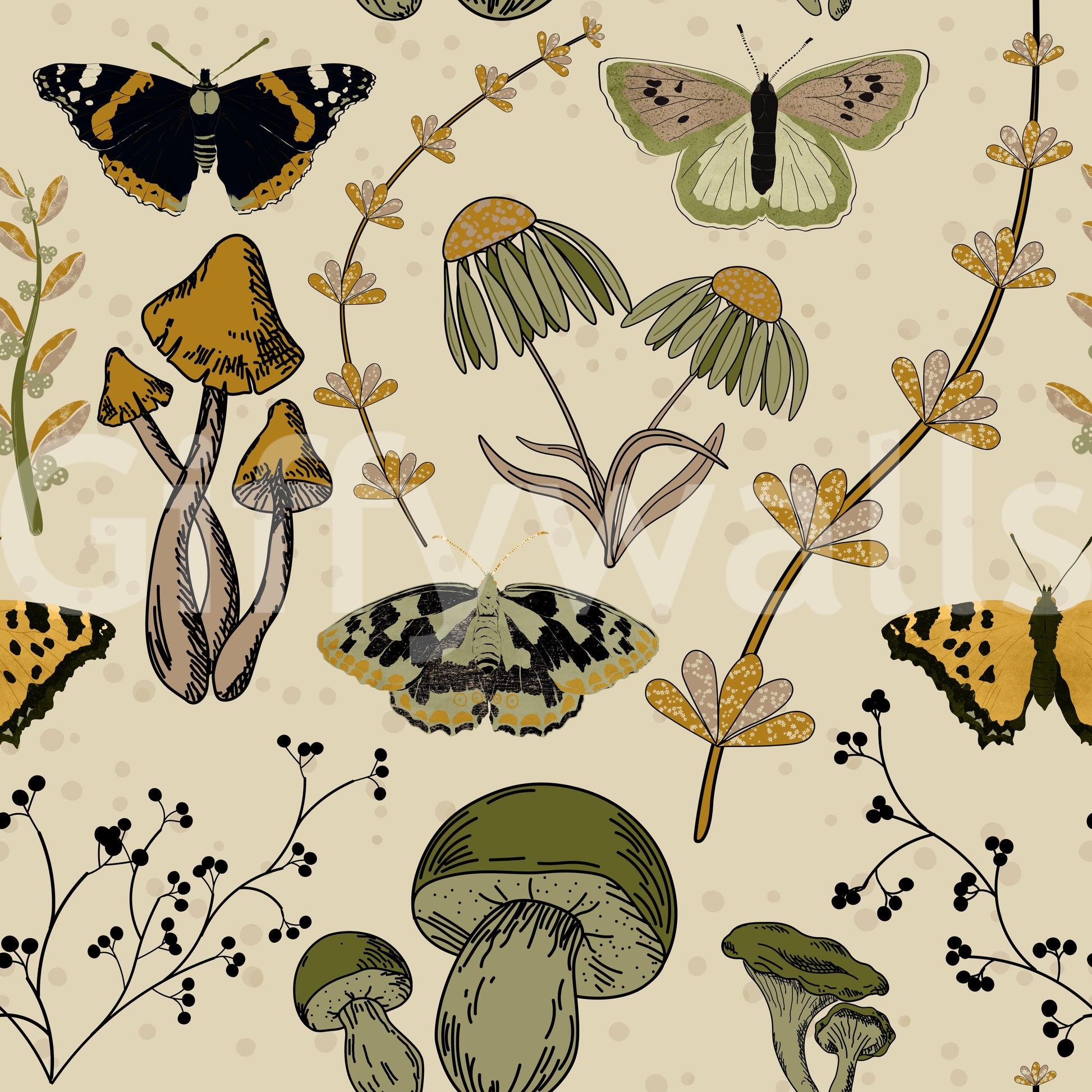 Seasonal mural wallpaper for rustic interiors

