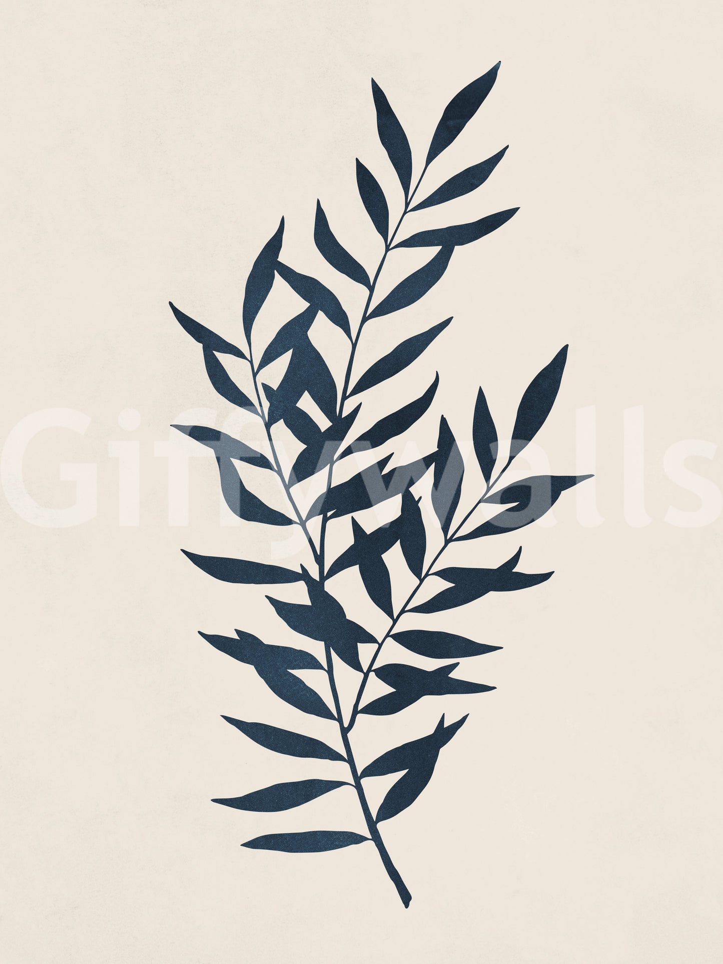 Nature-inspired plant silhouette design for wall mural.

