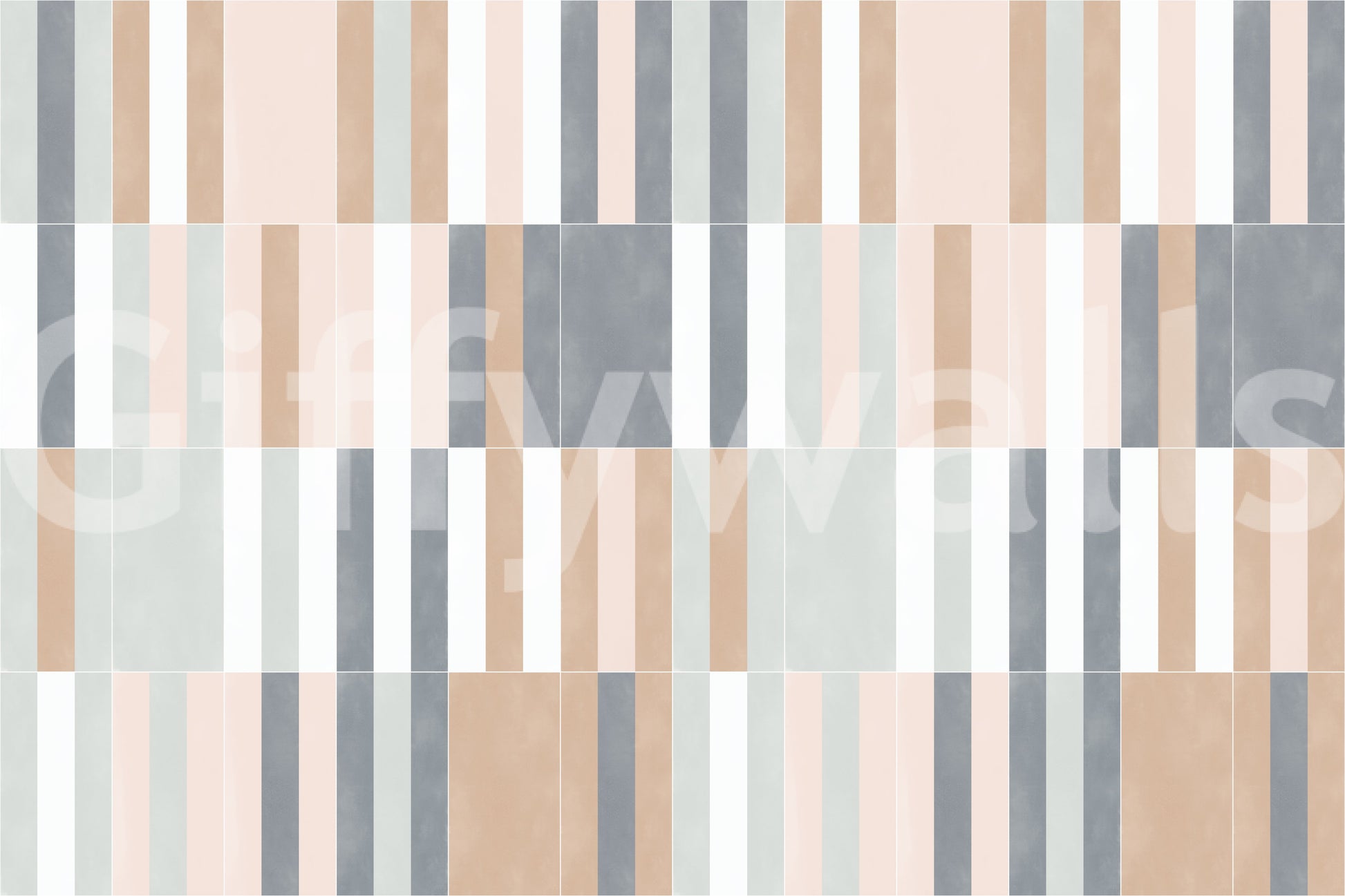 Delicate pastel mural with textured tile effect

