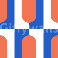 Geometric mid-century wallpaper for home office walls

