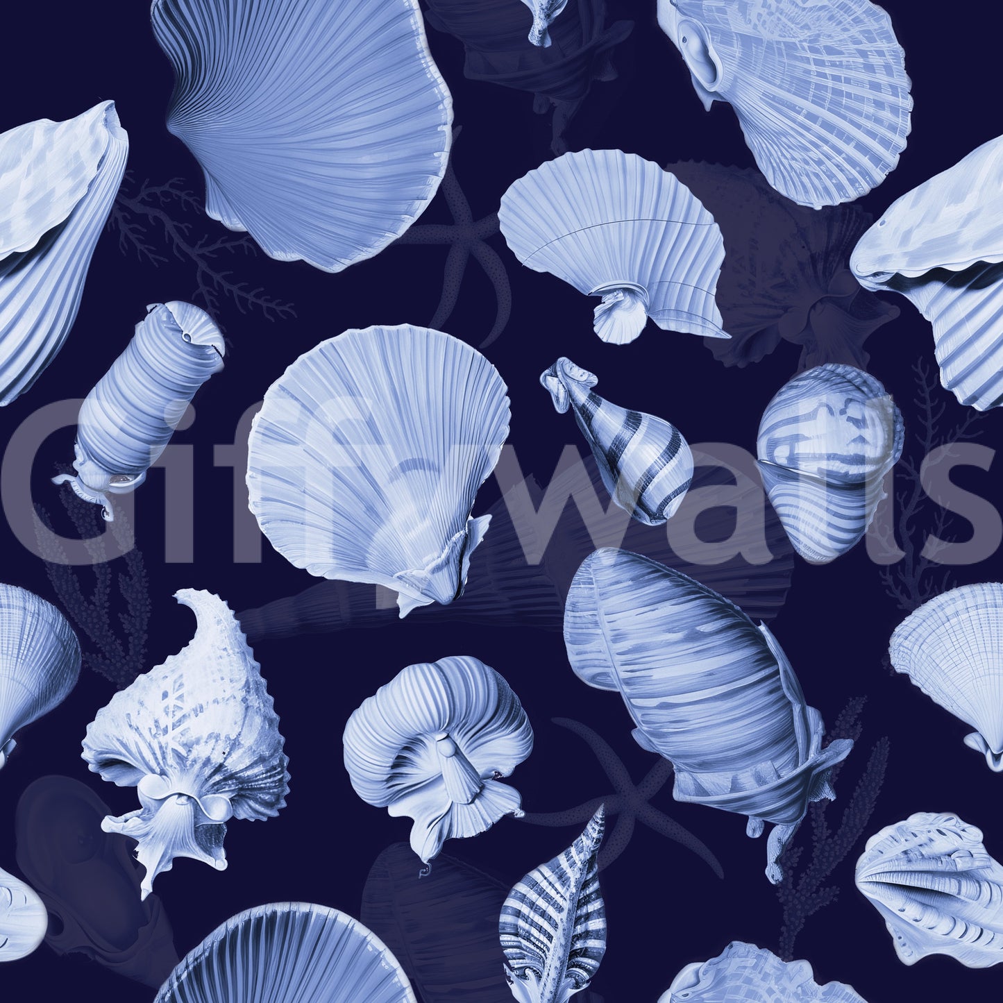 Abstract organic line mural for calm spaces

