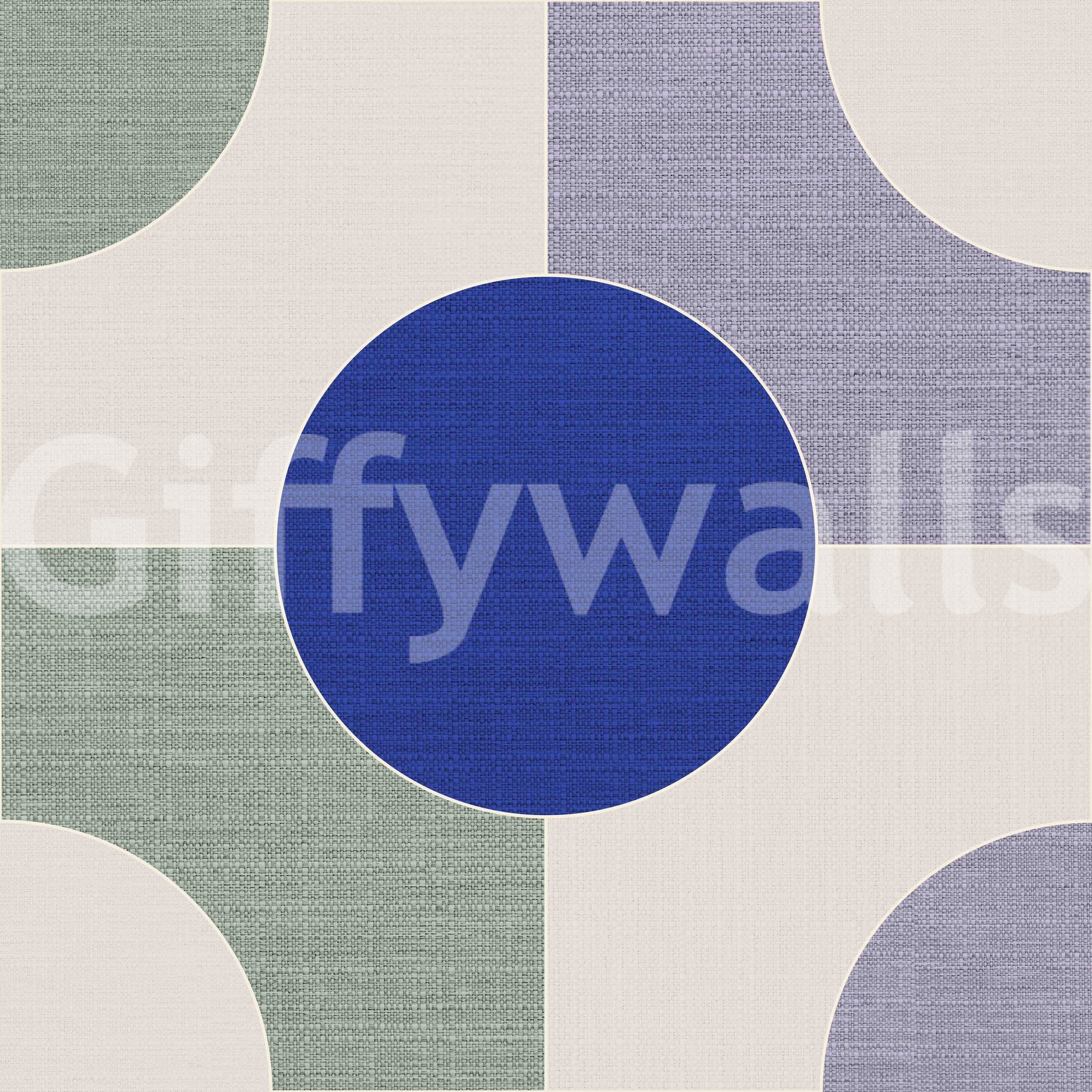 Repeating curved design wallpaper in muted tones

