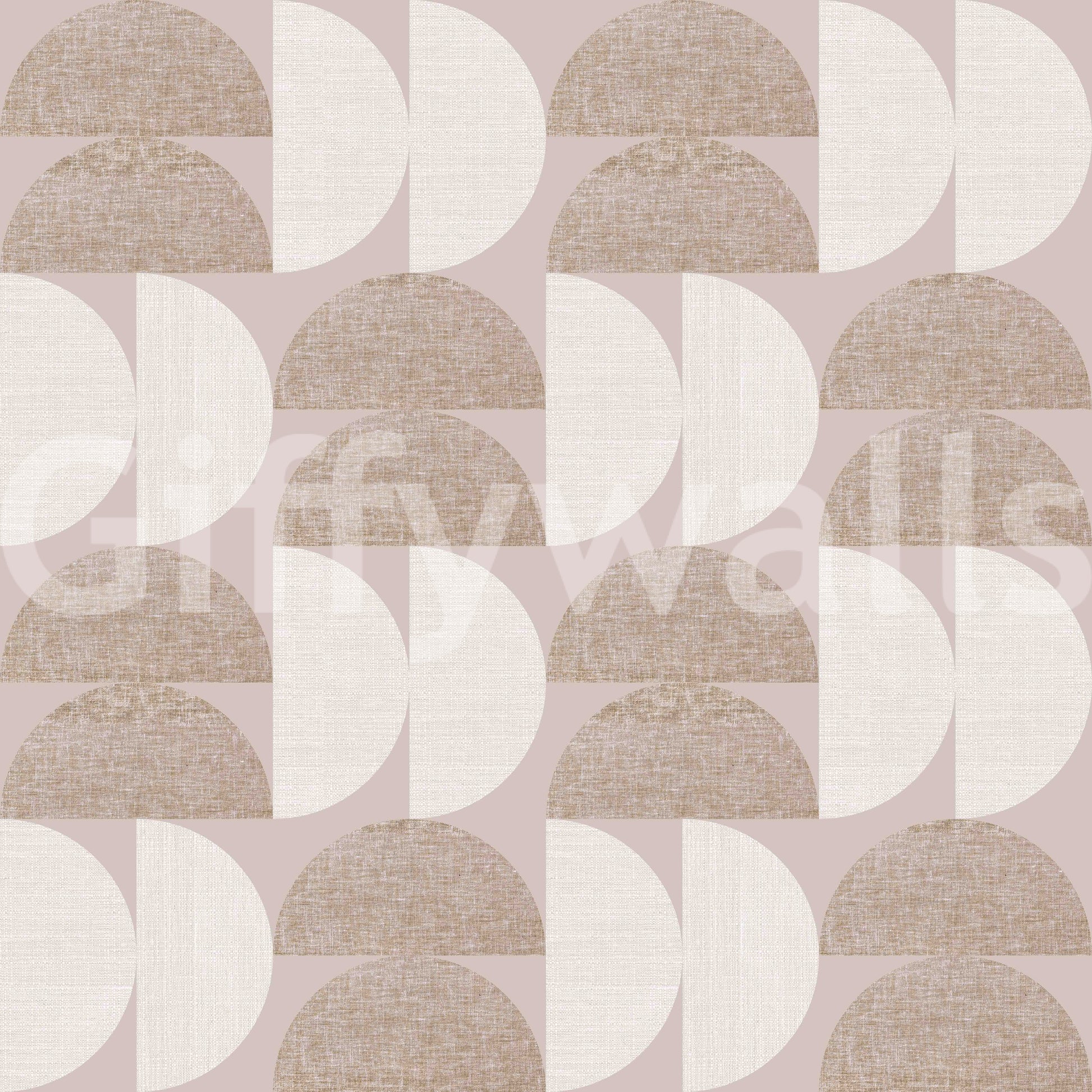 Mid Century Wallpaper in orange and grey palette

