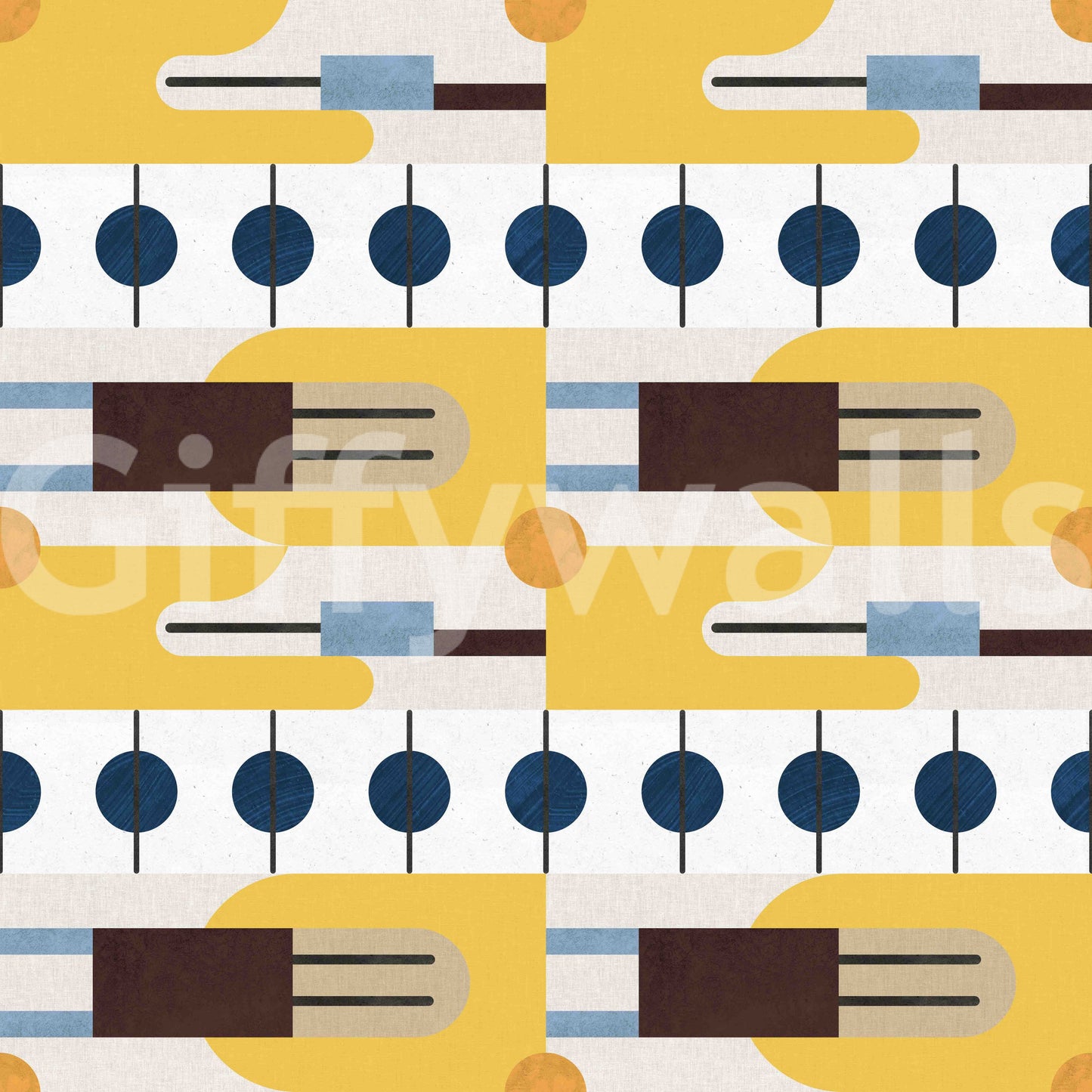 Timeless wallpaper pattern for mid-century interiors

