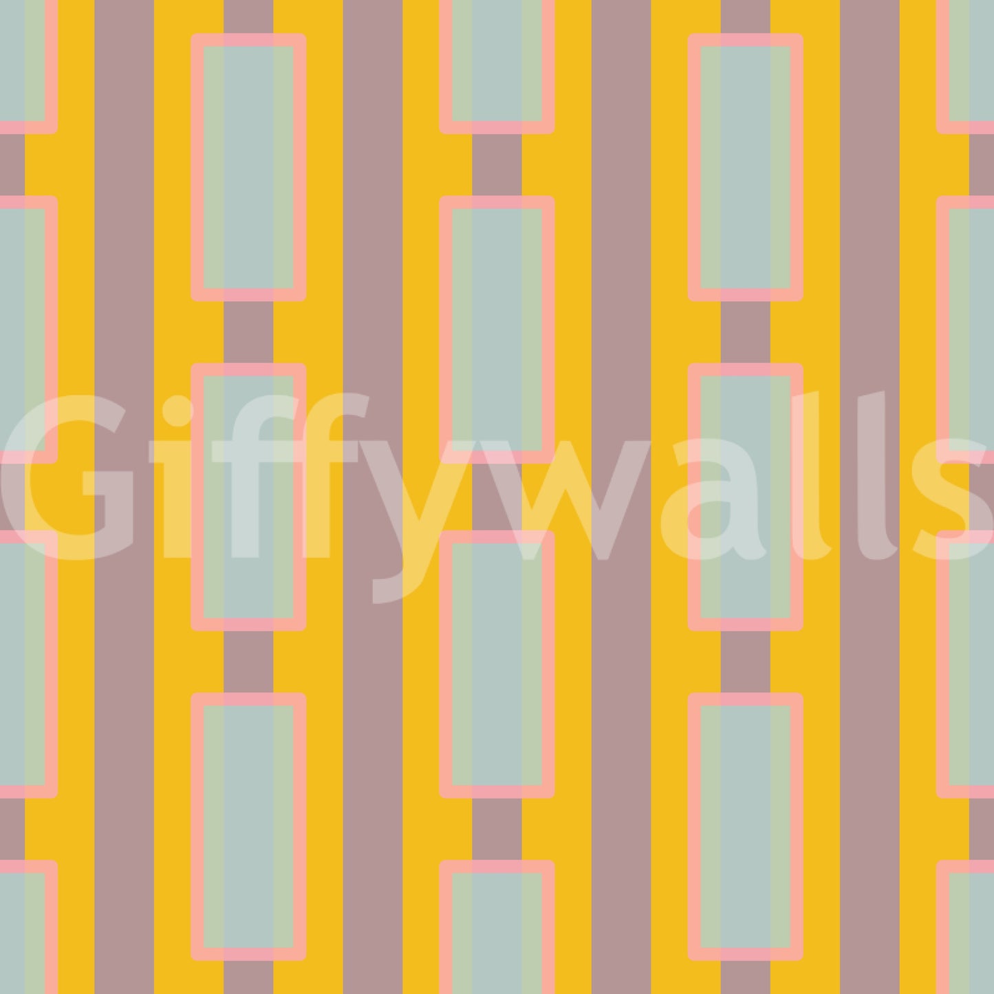 Peel-and-stick yellow geometric mural wallpaper pattern

