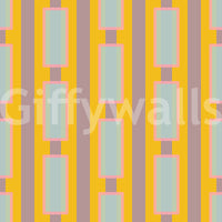 Peel-and-stick yellow geometric mural wallpaper pattern

