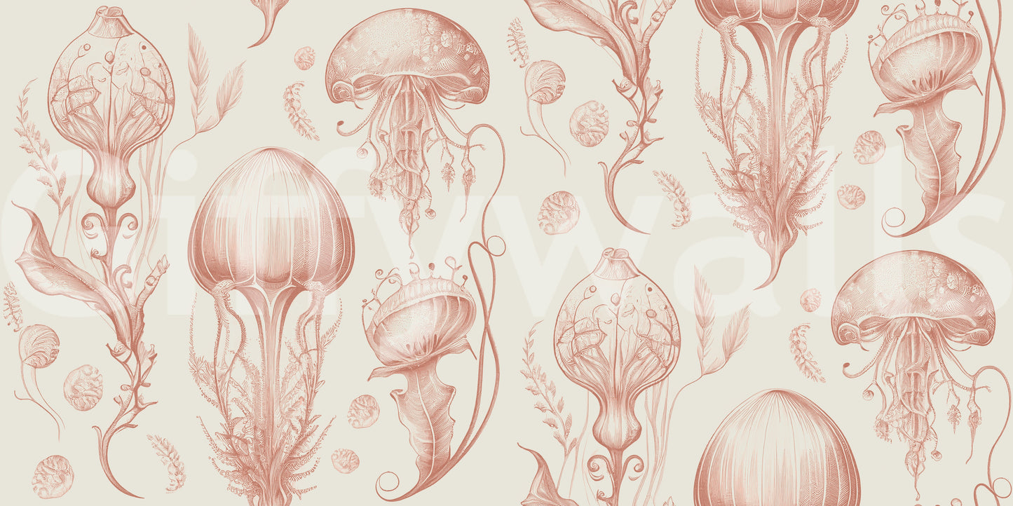 Fantastic Jellyfish - Peach & Cream wallpaper for peaceful homes

