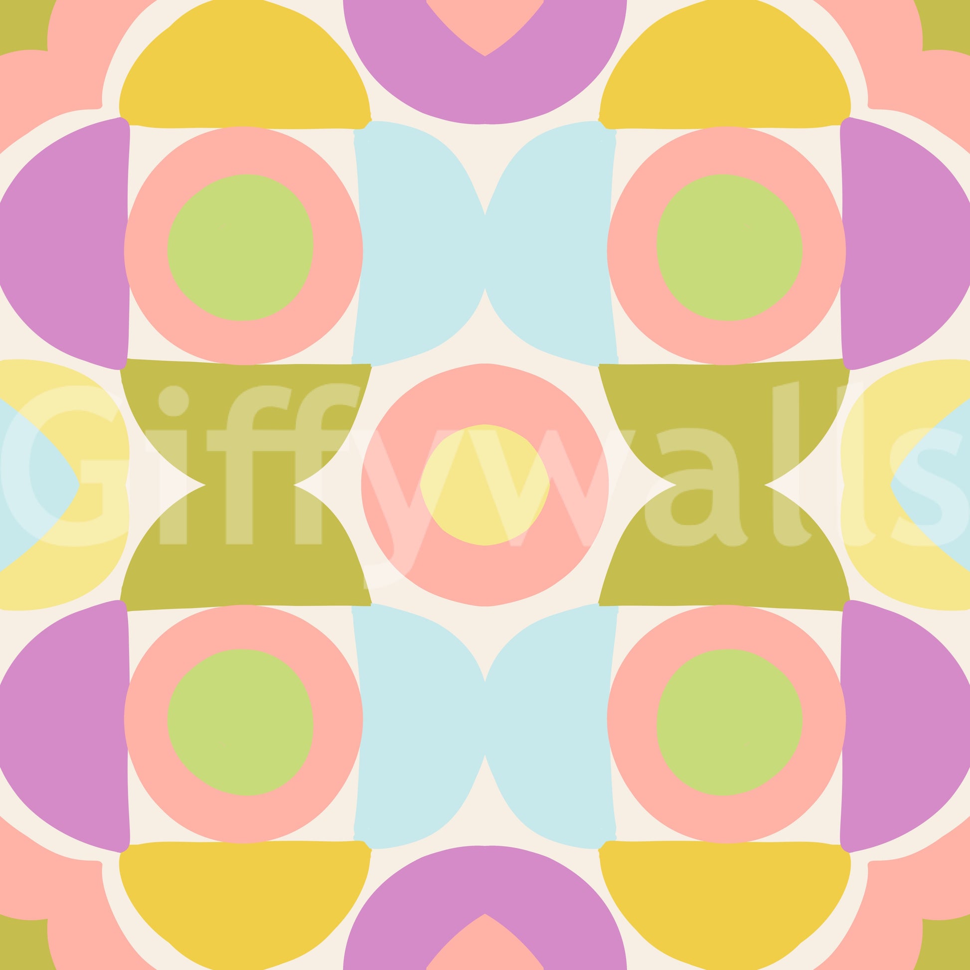 Bold, colorful Kaleidoscope Kisses wallpaper for accent walls

