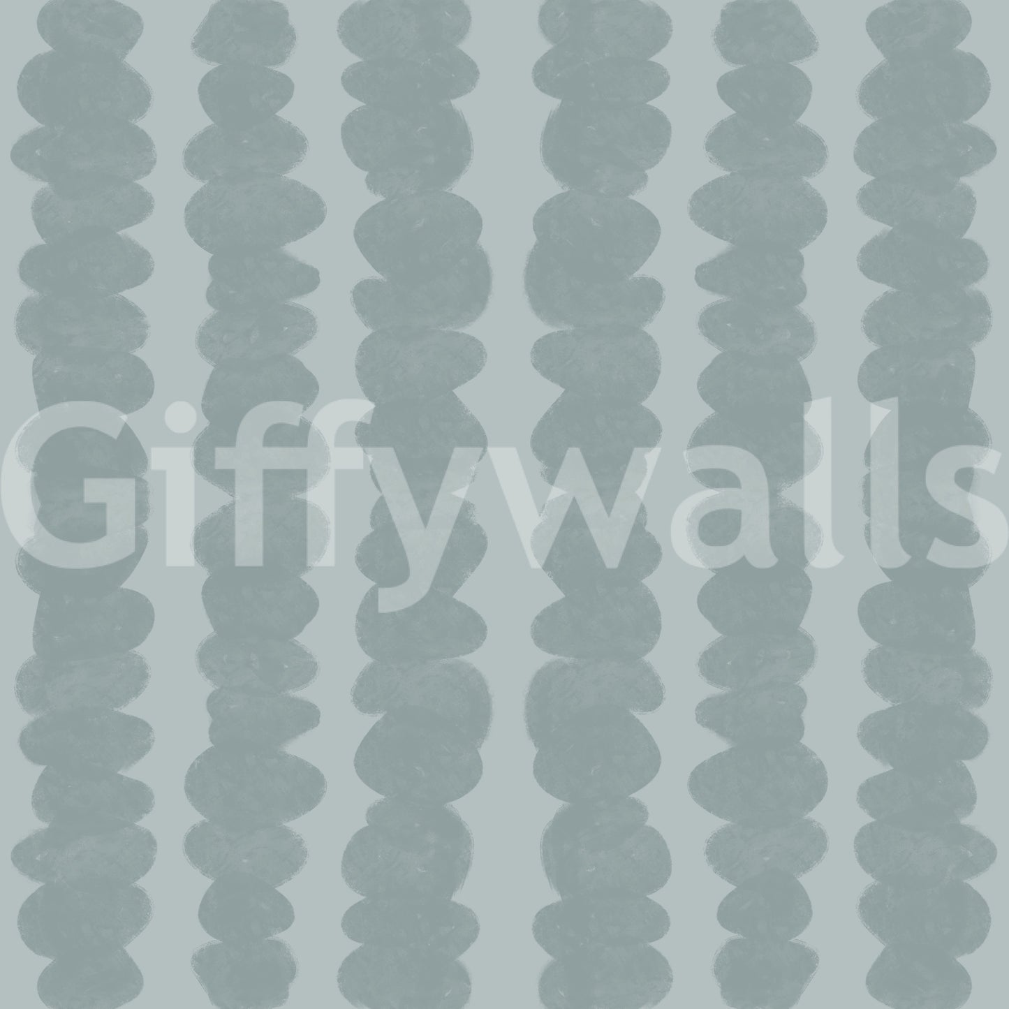 Coastal-inspired wallpaper with rows of pebbles

