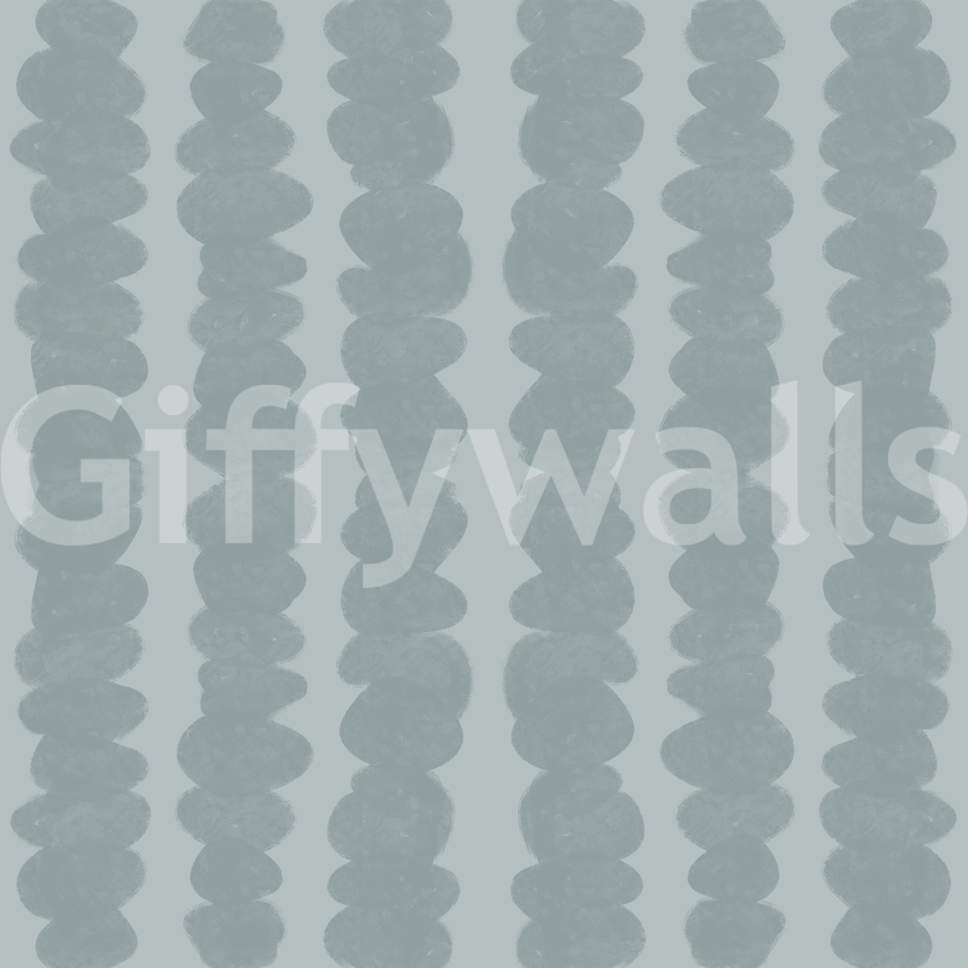 Coastal-inspired wallpaper with rows of pebbles

