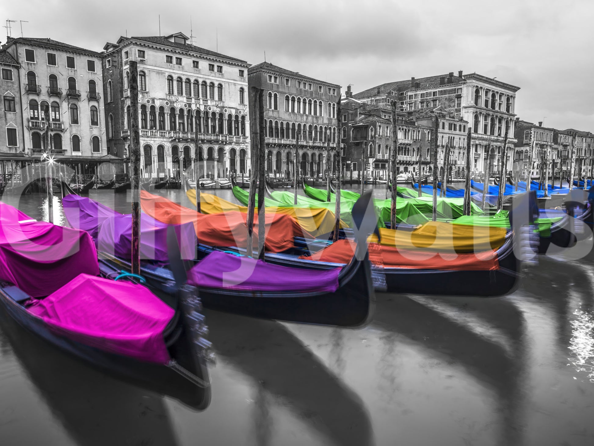 Venice cityscape mural in vibrant colors for any room

