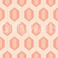 Modern yet vintage-inspired tile pattern in soft blush hues

