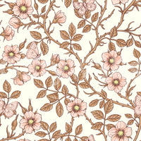 Floral wall mural with a whimsical touch

