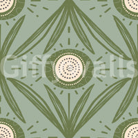 Olive sage mural wallpaper with cottage vibe
