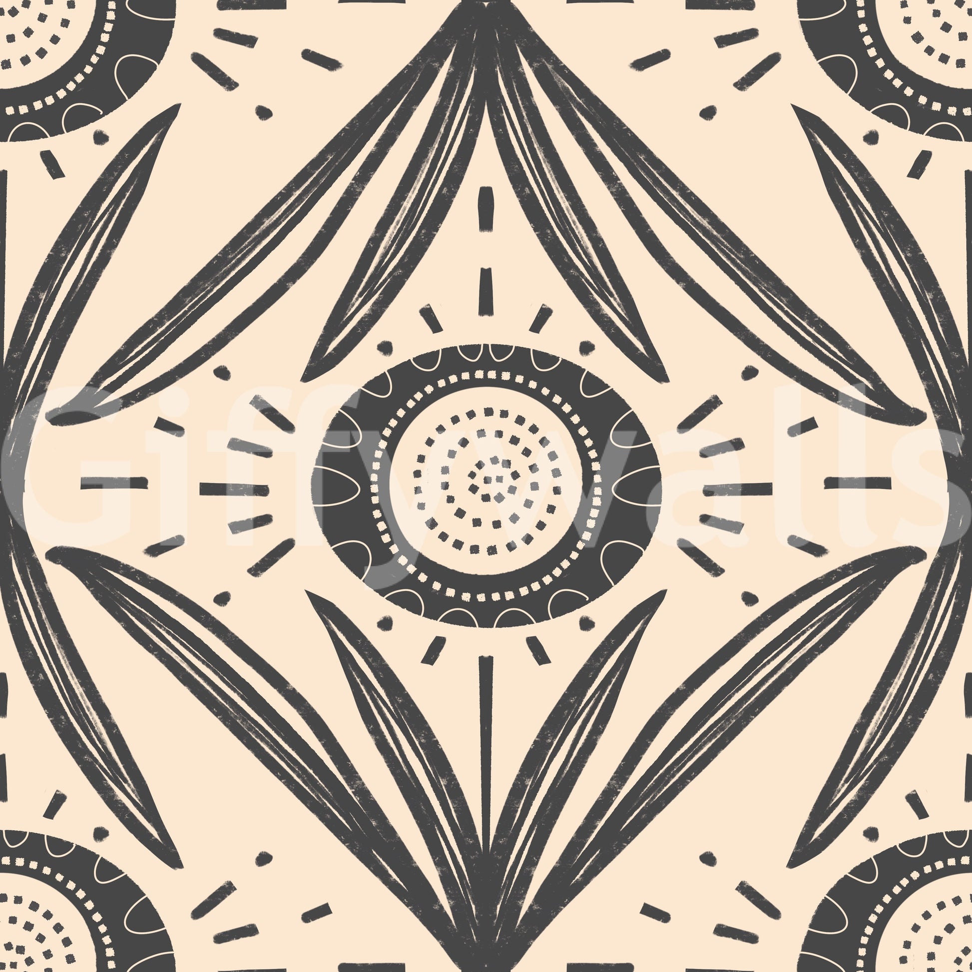 Modern vintage floral mural wallpaper
