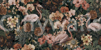 Flamingos in botanical setting wallpaper

