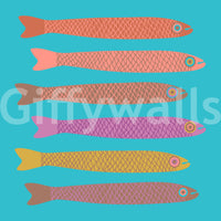 Light blue wallpaper with fun details
