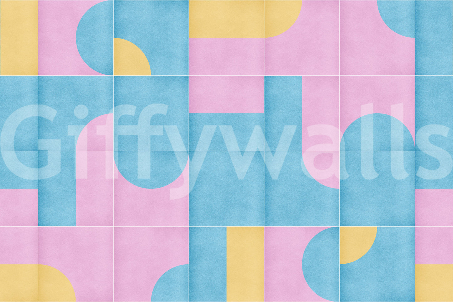 Sand and teal tile pattern mural

