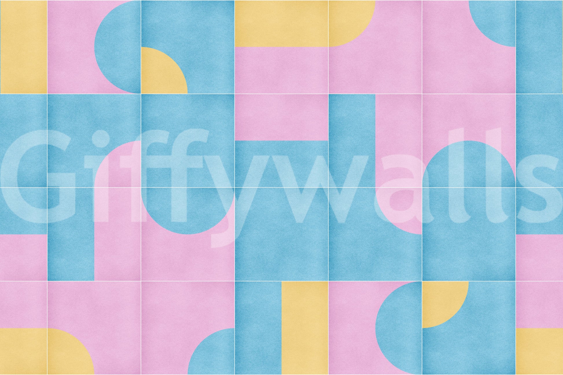 Sand and teal tile pattern mural

