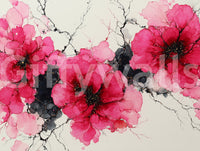 Bold ink-style wall mural close-up

