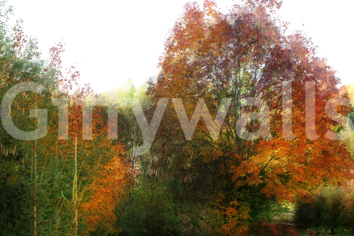 Earthy toned landscape mural
