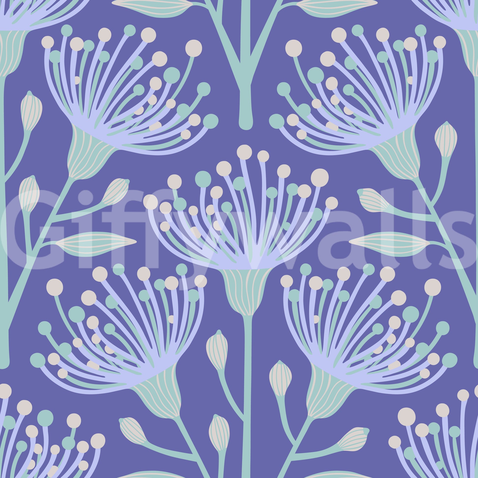 Subtle botanical wallpaper for interiors
