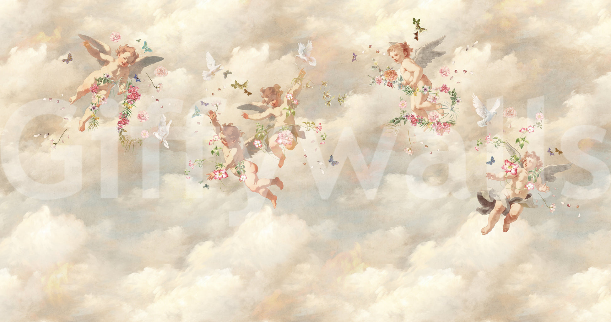 Pale blue sky wall mural
