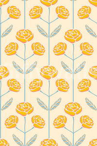 Floral wallpaper with a gentle, painterly feel.

