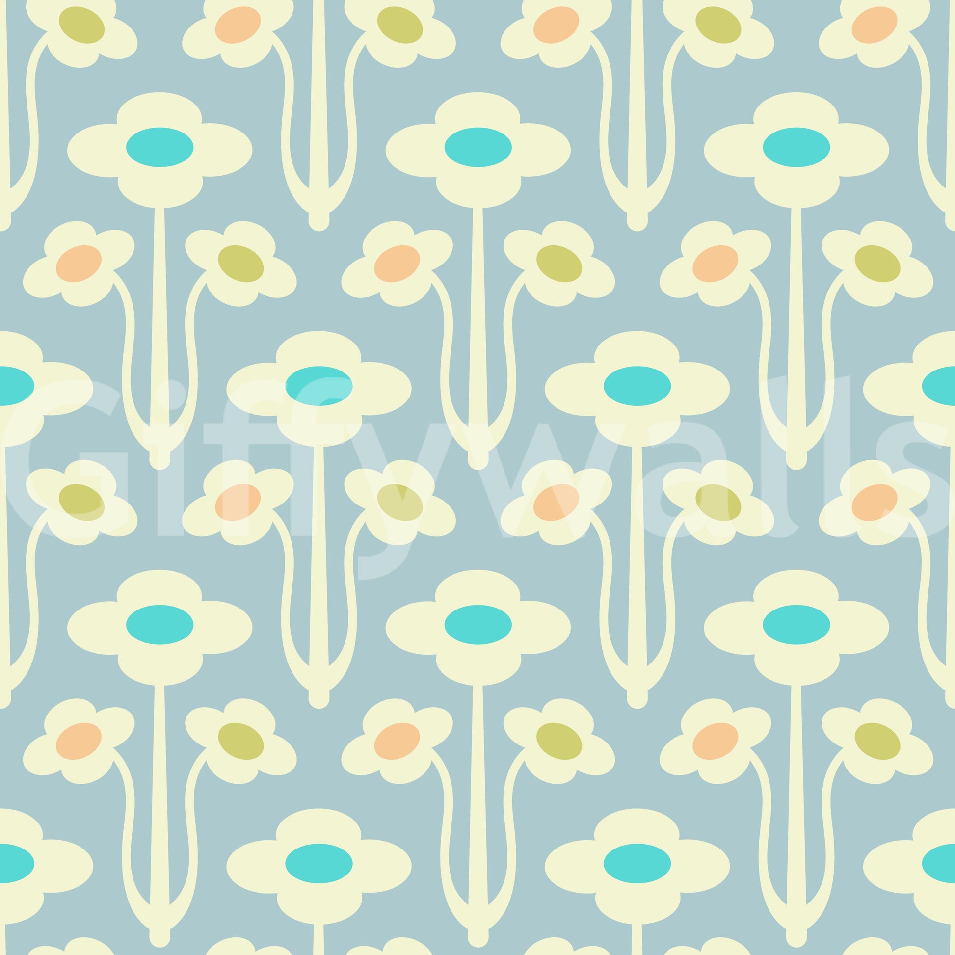 Floral wallpaper with a gentle, painterly feel.

