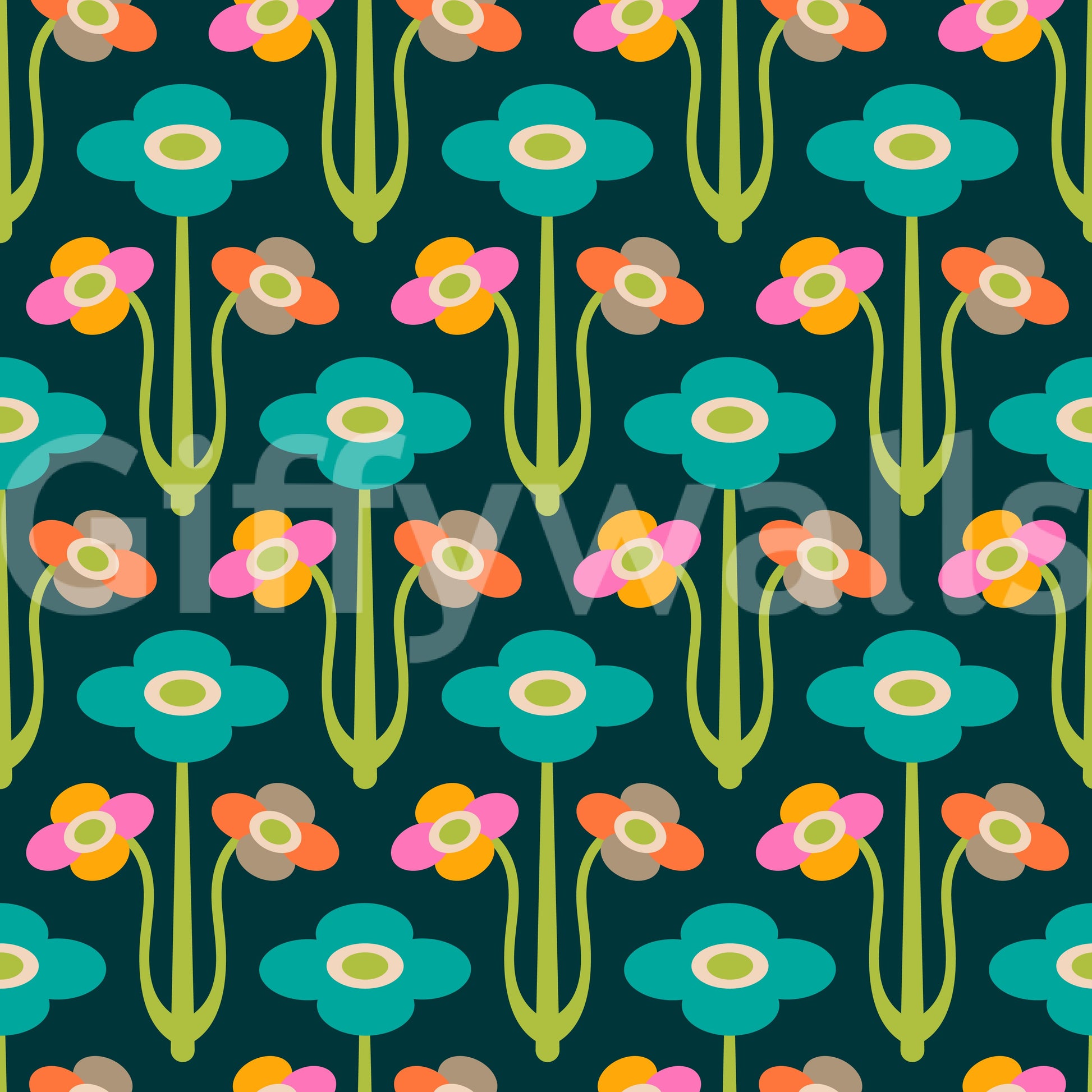 Floral wallpaper with a gentle, painterly feel.

