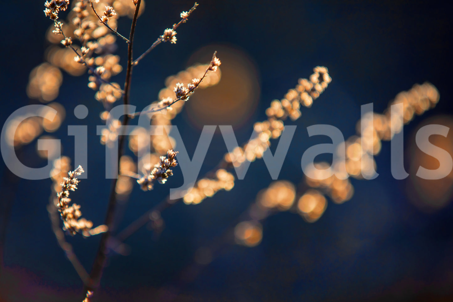 Airy floral design wallpaper mural

