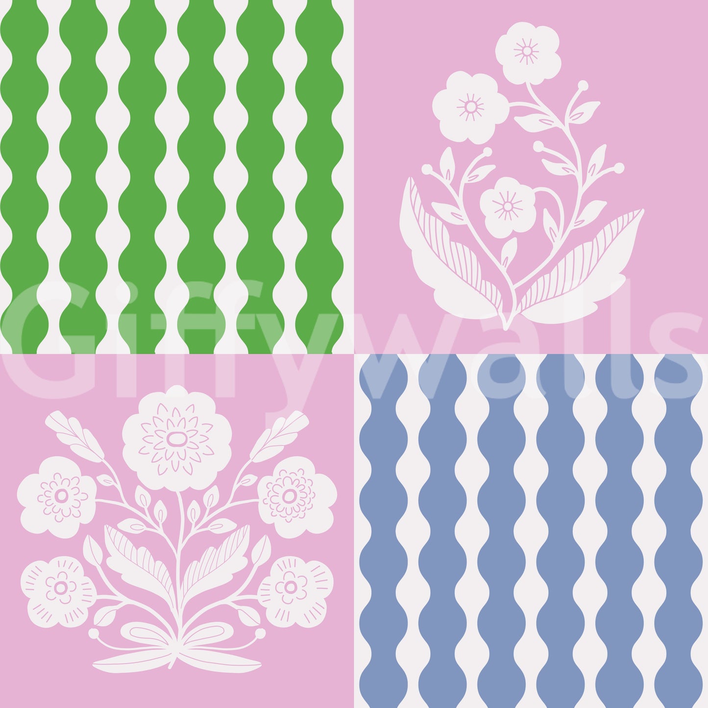 High-resolution retro floral patchwork.

