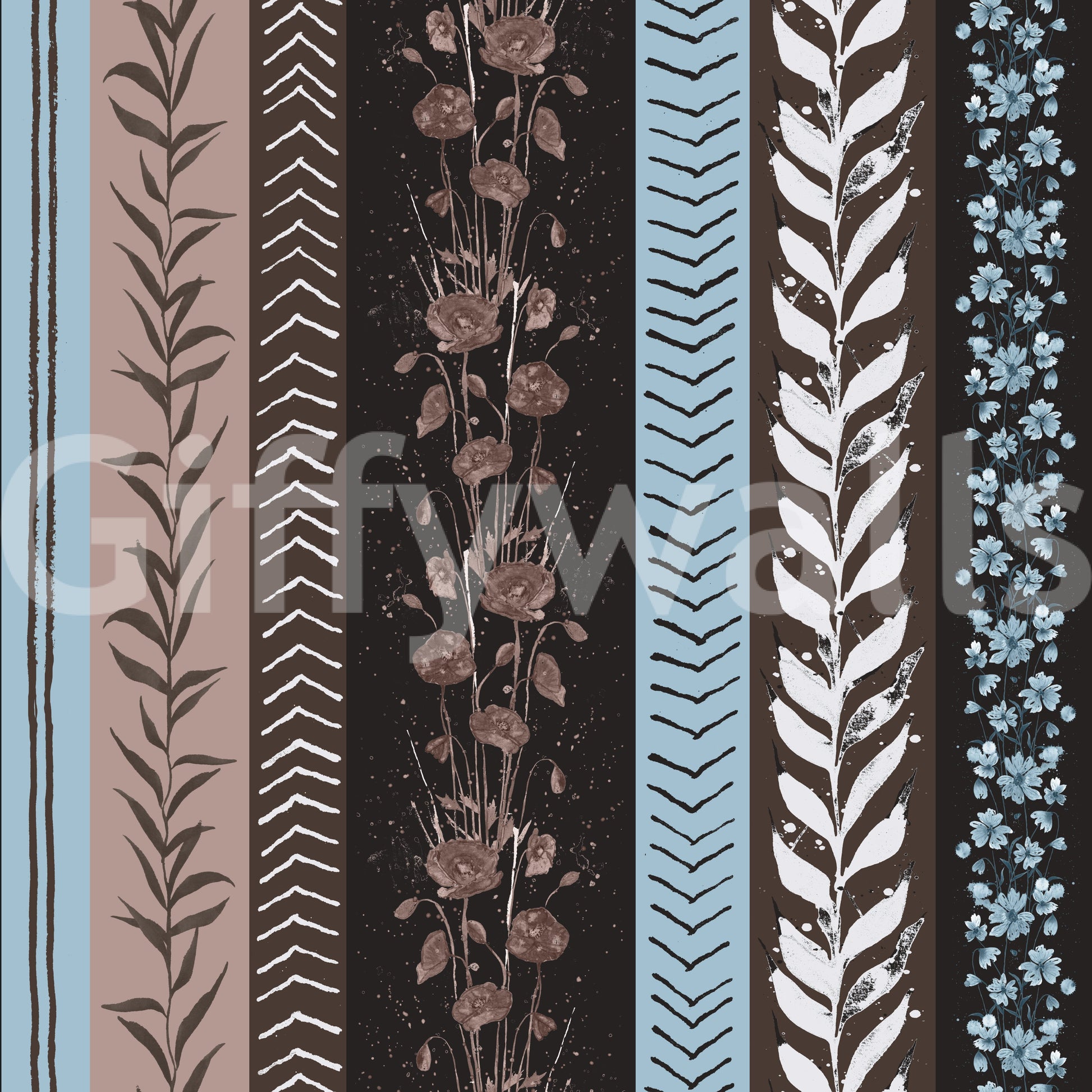 Wallpaper with a bold and colorful design.

