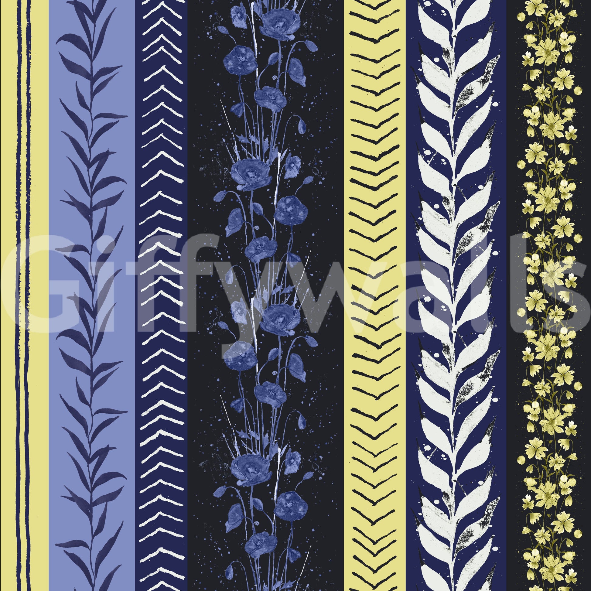 Wallpaper with a bold and colorful design.

