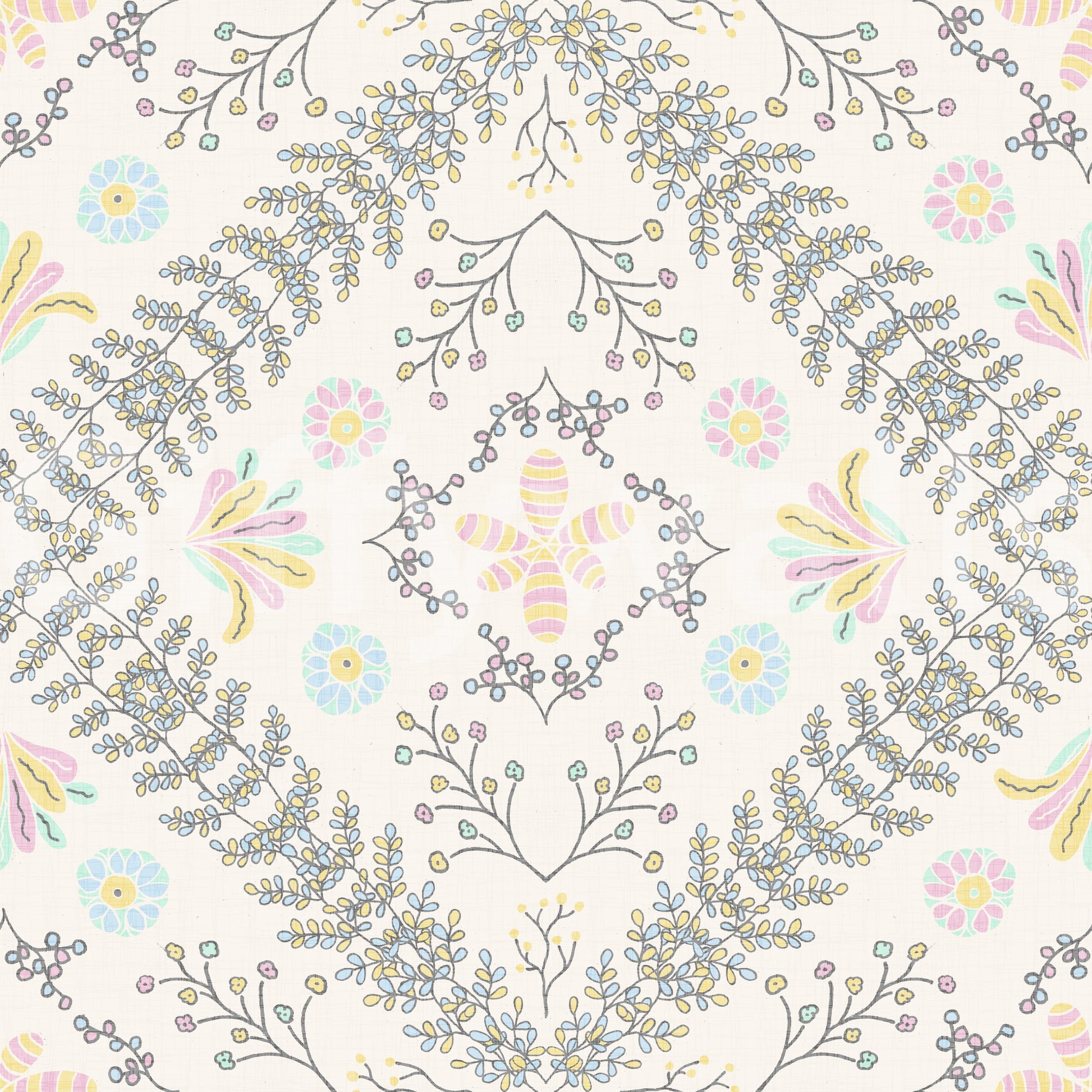 botanical motifs on a white background

