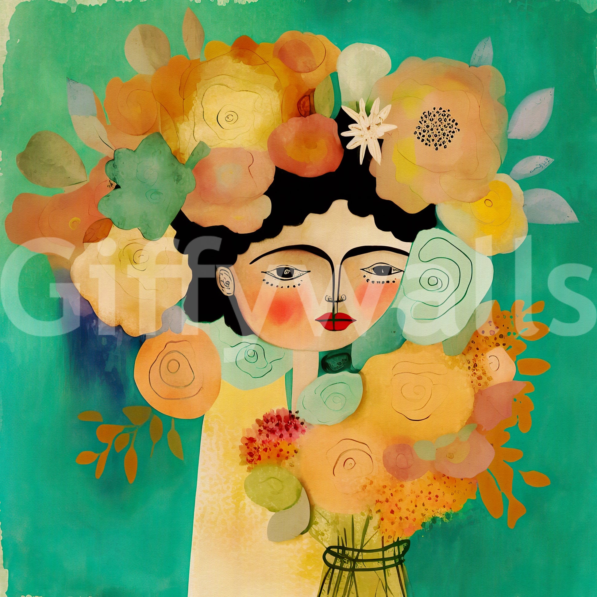 artistic bohemian mural for a bedroom

