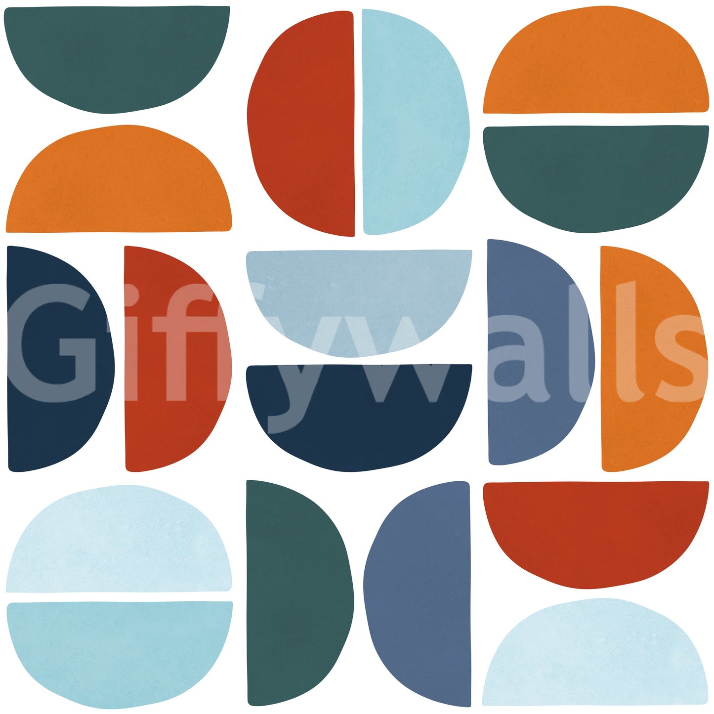 The Mid-Century Modern Circles mural makes a bold and artistic statement.

