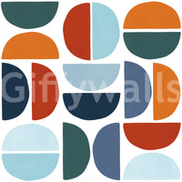 The Mid-Century Modern Circles mural makes a bold and artistic statement.

