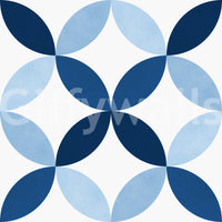 The Sapphire Petals mural makes a bold and serene statement.

