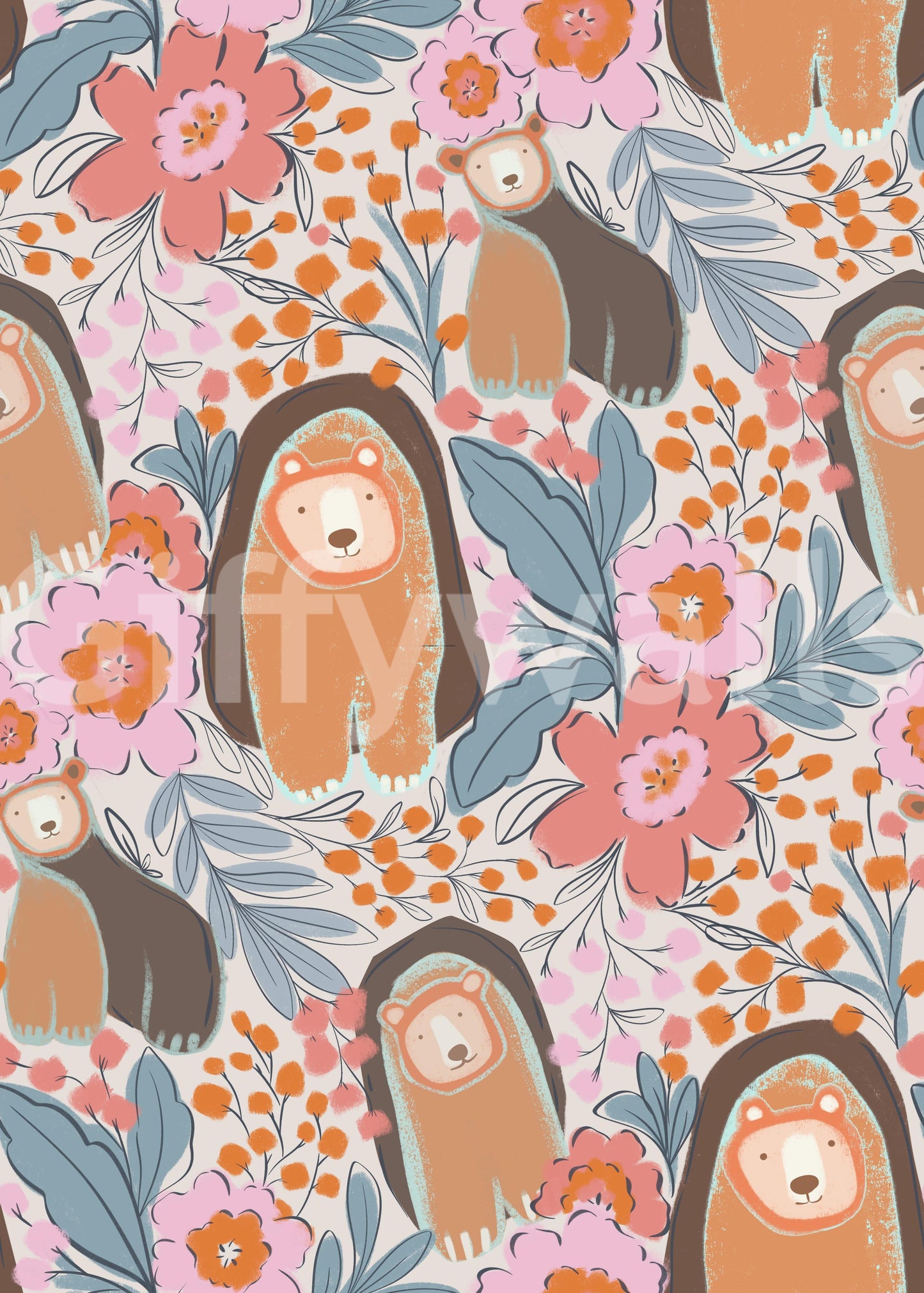 Floral Bears' Den Wallpaper⁠