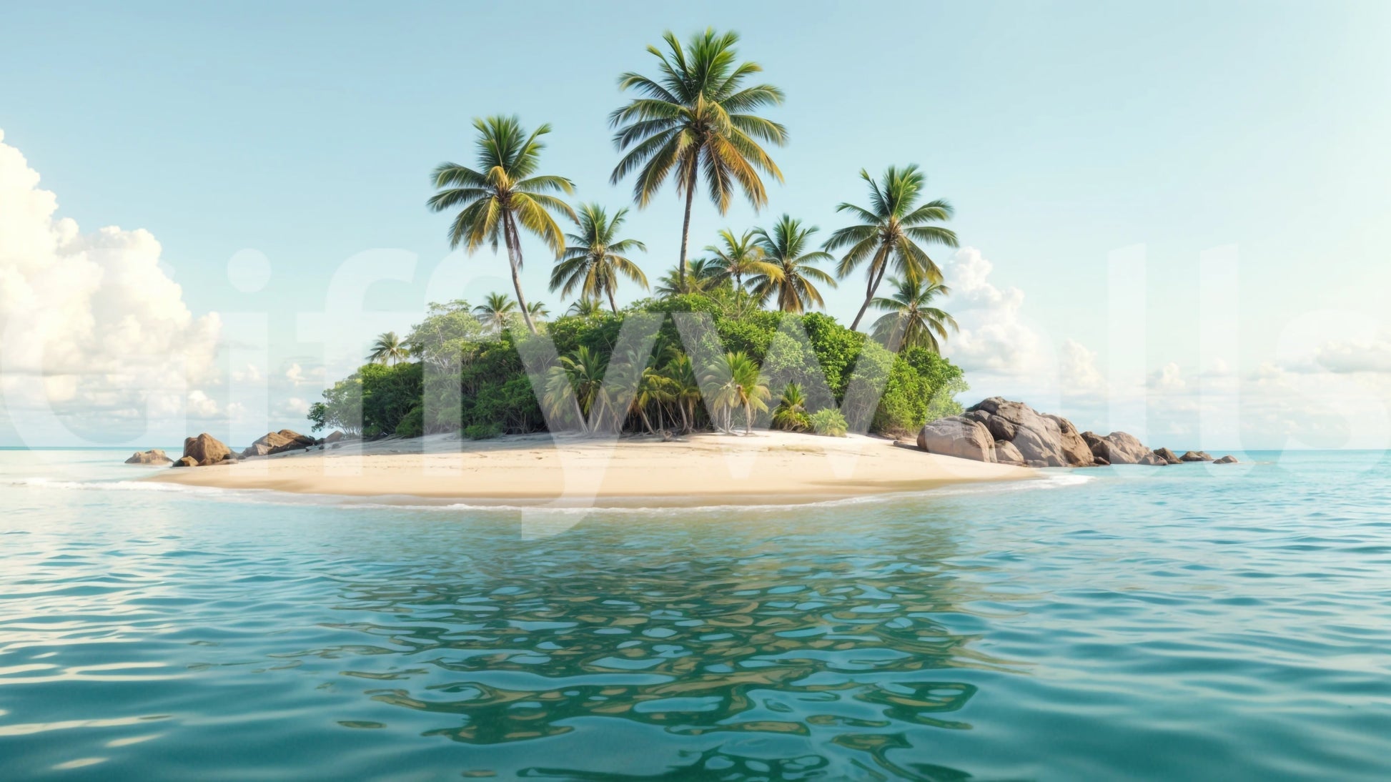 The colors are soft and inviting, with a focus on blues and greens.
